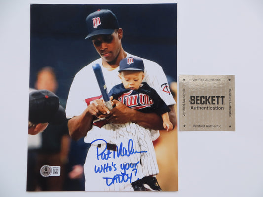 PAT PATRICK MAHOMES SR. TWINS SIGNED 8x10 PHOTO w/WHO'SYOURDADDY Chiefs BAS