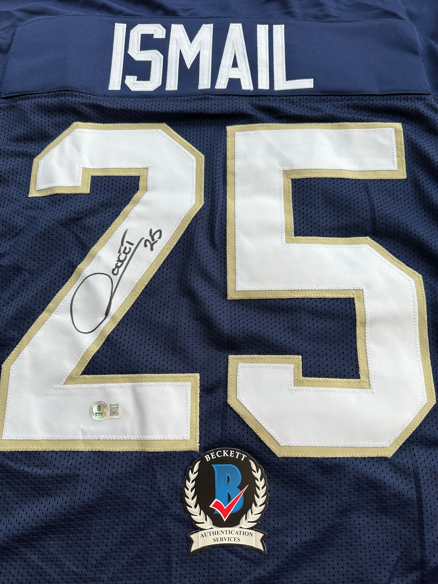 RAGHIB ROCKET ISMAIL NOTRE DAME SIGNED JERSEY Size XL COWBOYS BAS COA