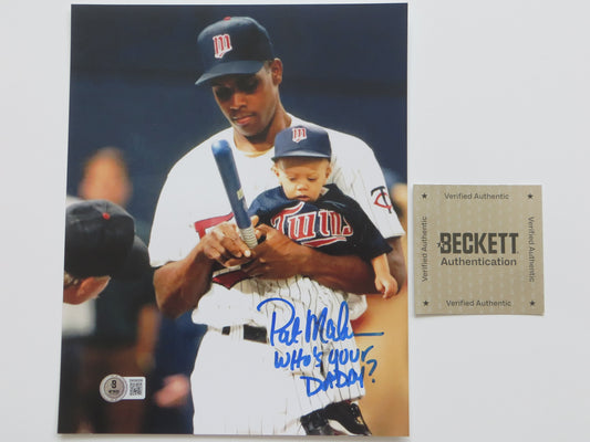 PAT PATRICK MAHOMES SR. TWINS SIGNED 8x10 PHOTO w/WHO'SYOURDADDY Chiefs BAS