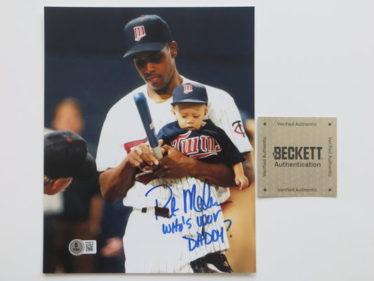 PAT PATRICK MAHOMES SR. TWINS SIGNED 8x10 PHOTO w/WHO'SYOURDADDY Chiefs BAS