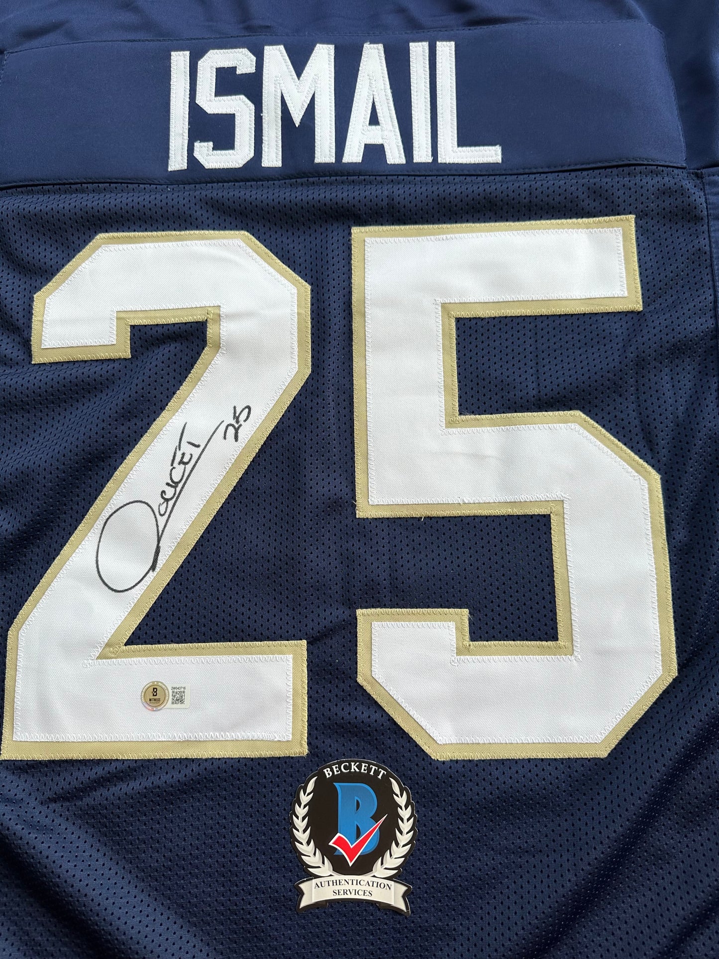 RAGHIB ROCKET ISMAIL NOTRE DAME SIGNED JERSEY Size XL COWBOYS BAS COA