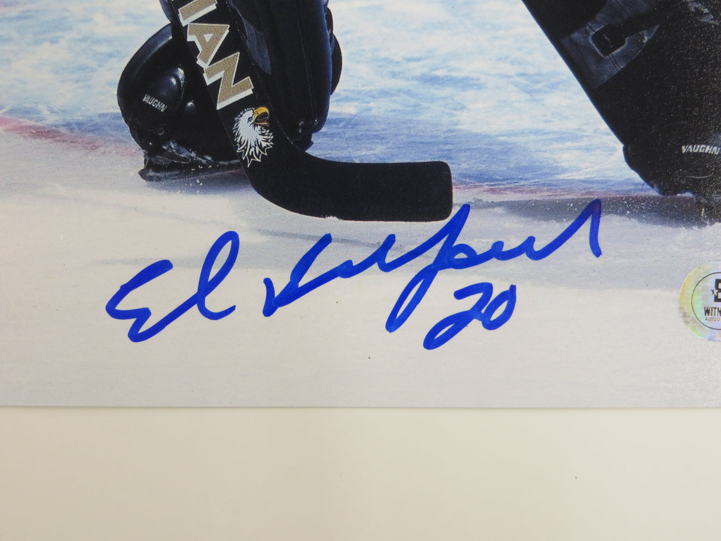 ED BELFOUR DALLAS STARS SIGNED 8x10 PHOTO Blackhawks BAS COA