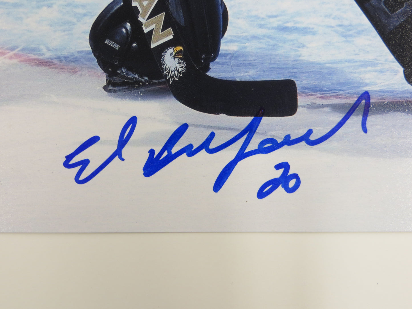 ED BELFOUR DALLAS STARS SIGNED 8x10 PHOTO Blackhawks BAS COA