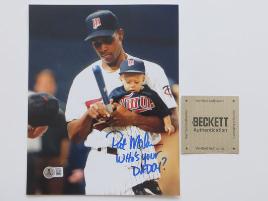 PAT PATRICK MAHOMES SR. TWINS SIGNED 8x10 PHOTO w/WHO'SYOURDADDY Chiefs BAS