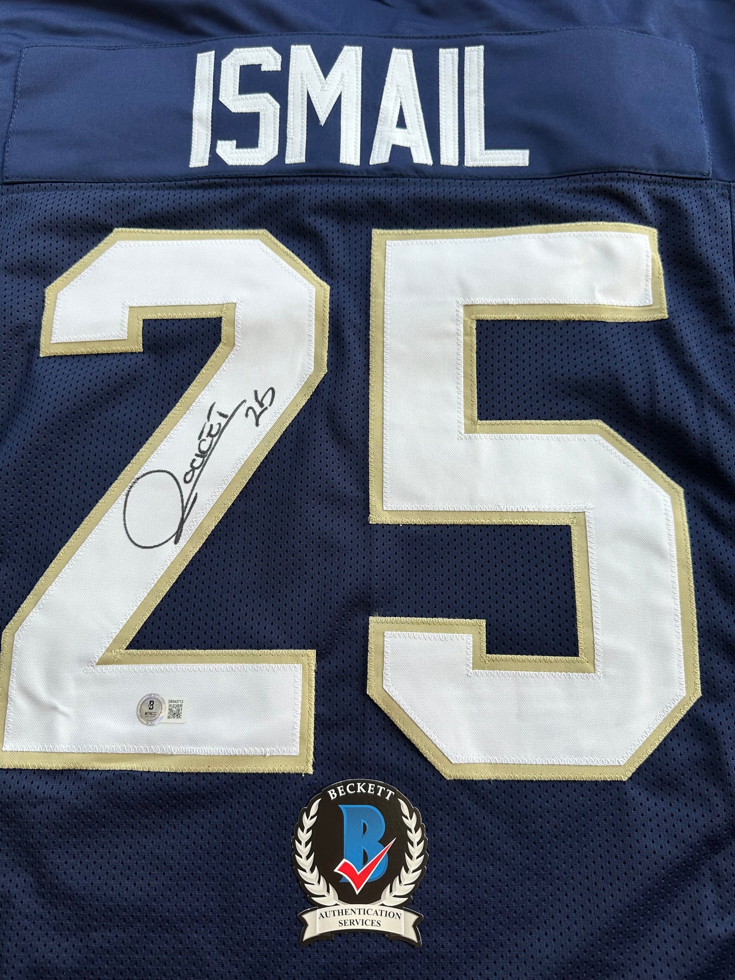 RAGHIB ROCKET ISMAIL NOTRE DAME SIGNED JERSEY Size XL COWBOYS BAS COA