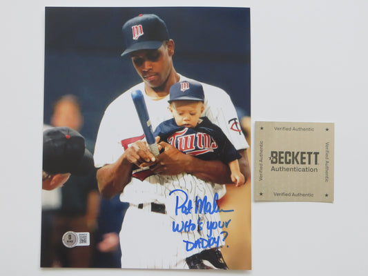 PAT PATRICK MAHOMES SR. TWINS SIGNED 8x10 PHOTO w/WHO'SYOURDADDY Chiefs BAS