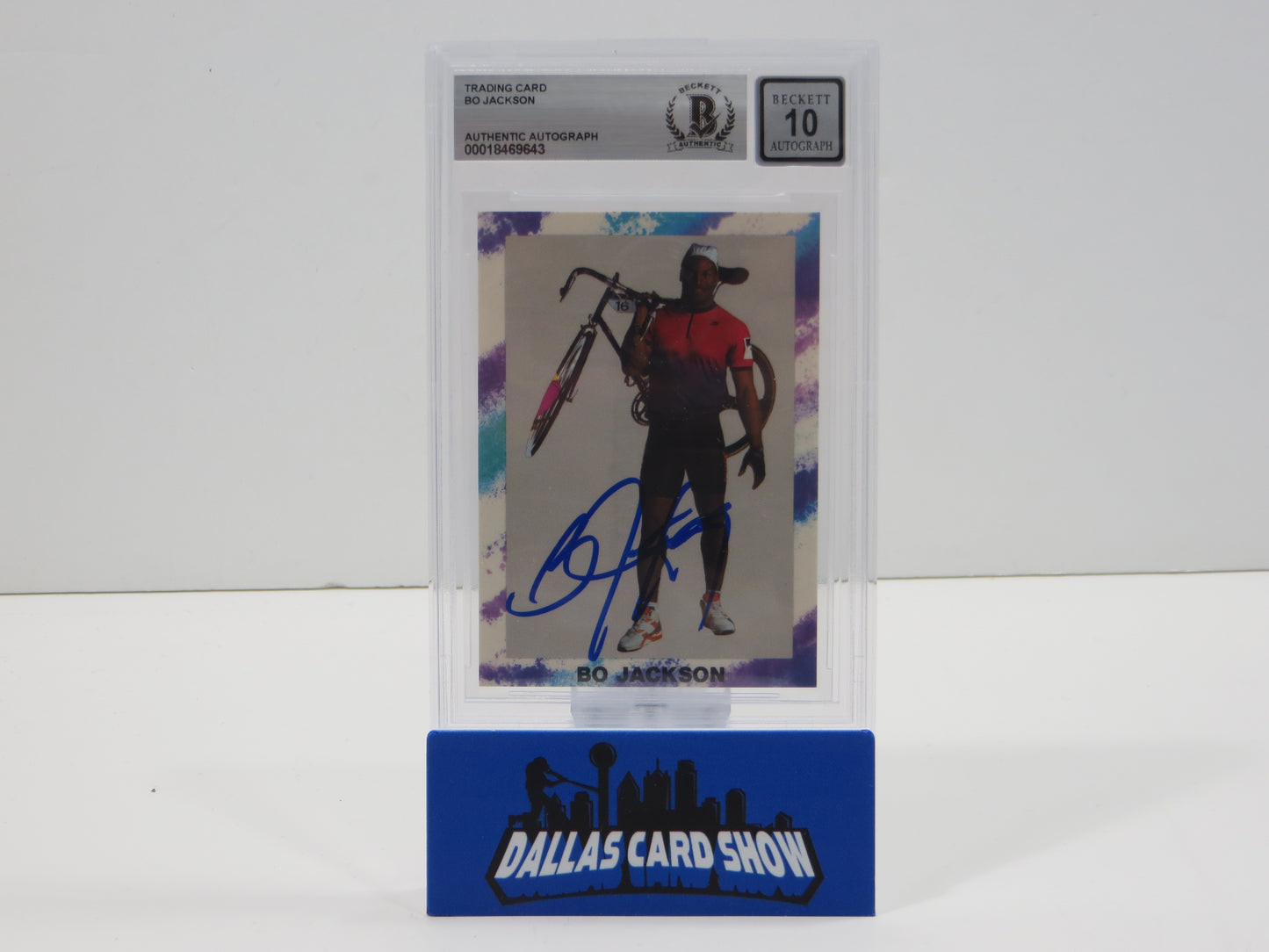 BO JACKSON SIGNED Bo Knows Bicycling ROYALS RAIDERS BGS BAS SLAB AUTO 10