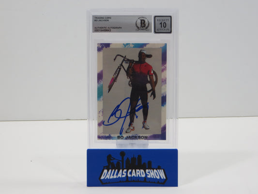 BO JACKSON SIGNED Bo Knows Bicycling ROYALS RAIDERS BGS BAS SLAB AUTO 10