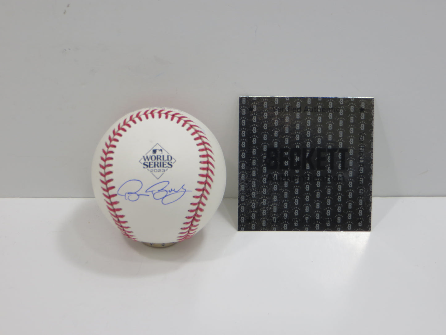 BRUCE BOCHY TEXAS RANGERS RAWLINGS 2023 WORLD SERIES BASEBALL BAS