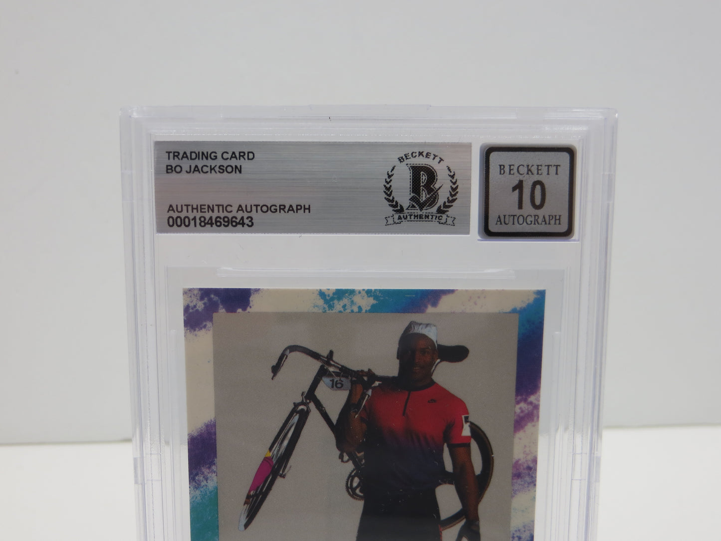 BO JACKSON SIGNED Bo Knows Bicycling ROYALS RAIDERS BGS BAS SLAB AUTO 10
