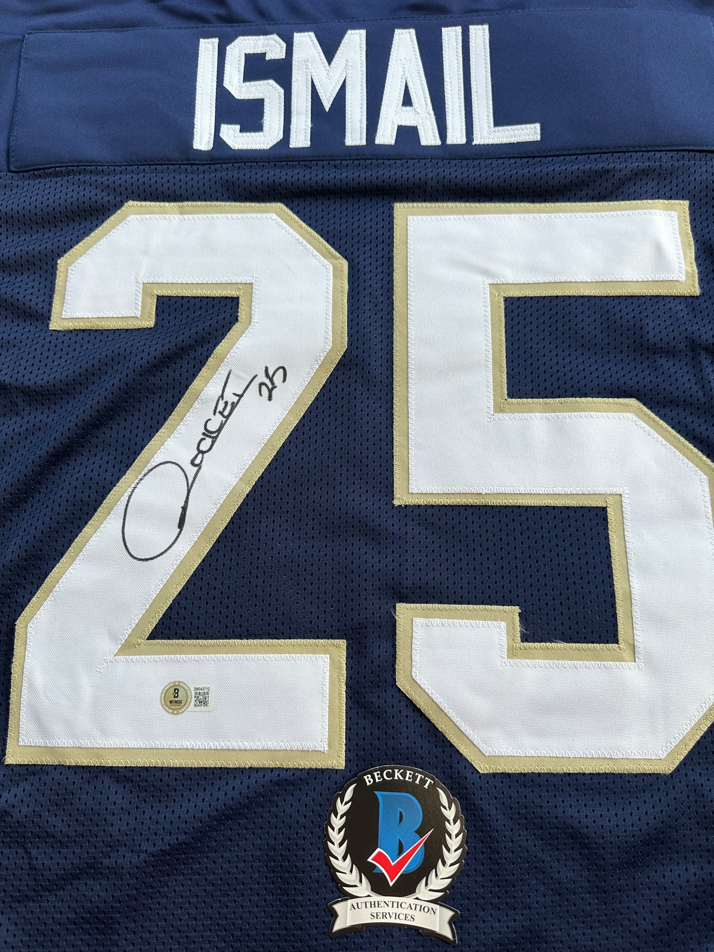 RAGHIB ROCKET ISMAIL NOTRE DAME SIGNED JERSEY Size XL COWBOYS BAS COA