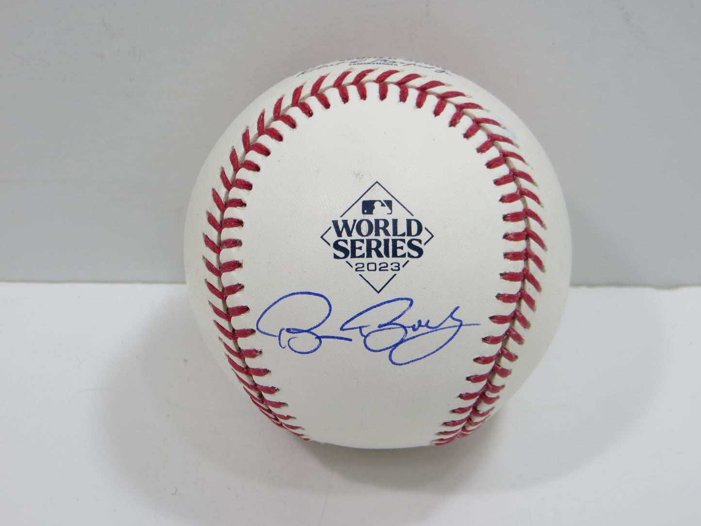 BRUCE BOCHY TEXAS RANGERS RAWLINGS 2023 WORLD SERIES BASEBALL BAS