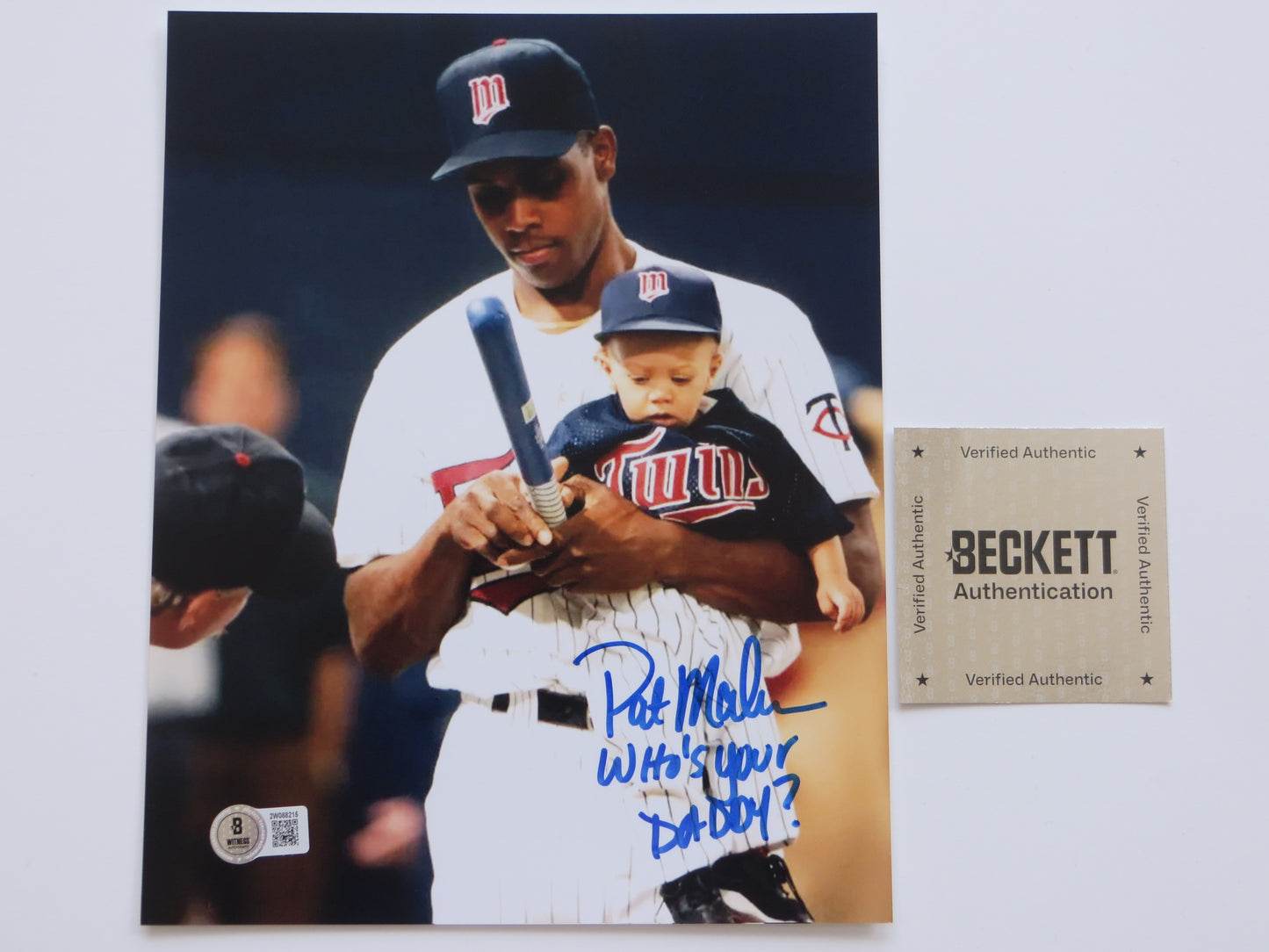 PAT PATRICK MAHOMES SR. TWINS SIGNED 8x10 PHOTO w/WHO'SYOURDADDY Chiefs BAS