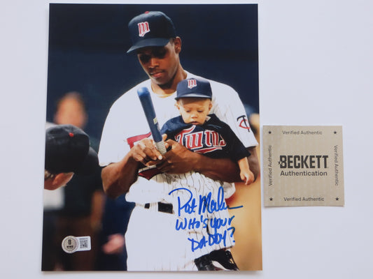 PAT PATRICK MAHOMES SR. TWINS SIGNED 8x10 PHOTO w/WHO'SYOURDADDY Chiefs BAS