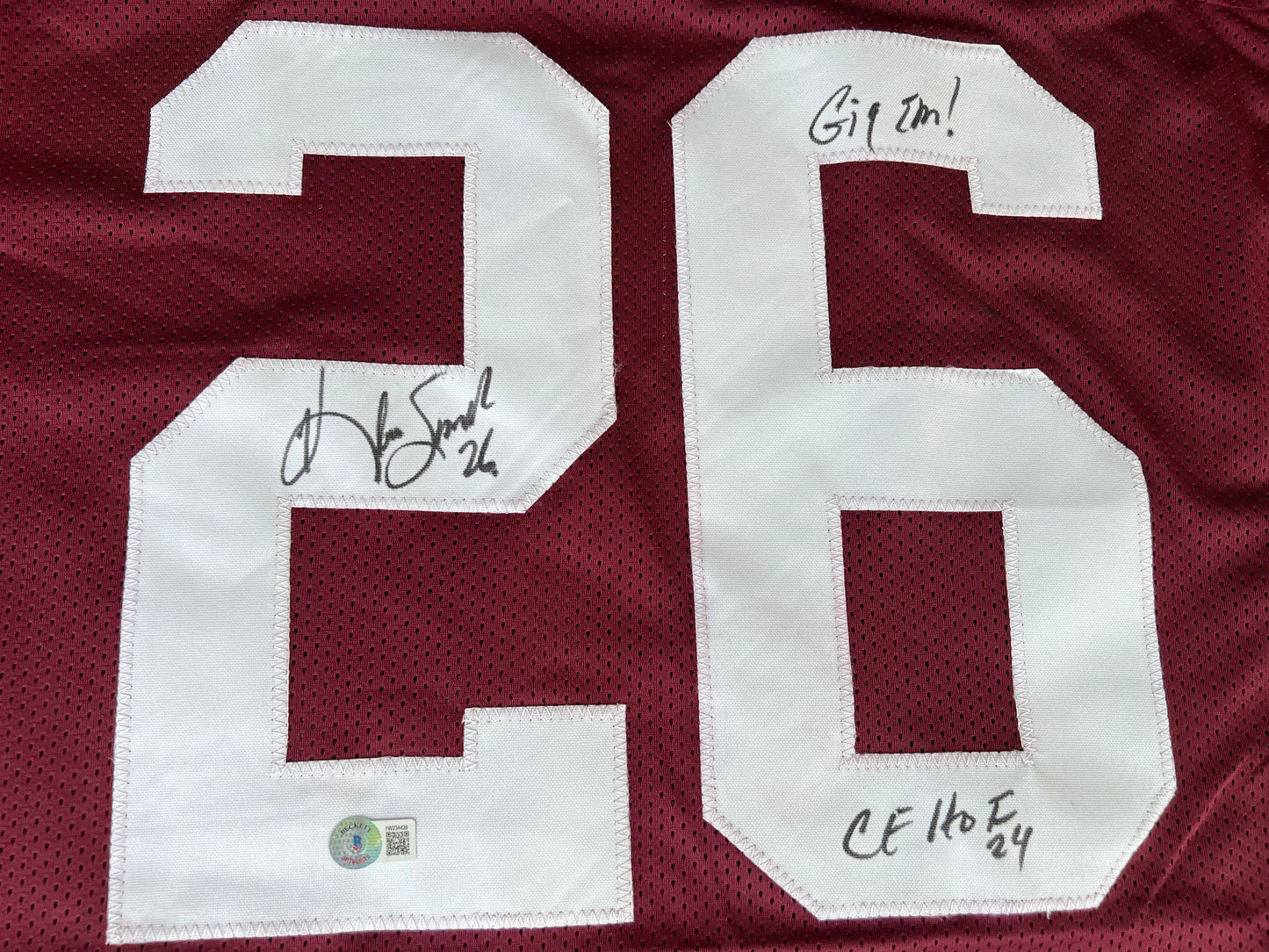 KEVIN SMITH TEXAS A&M AGGIES SIGNED JERSEY w/INSCs Dallas Cowboys 3XL BAS COA