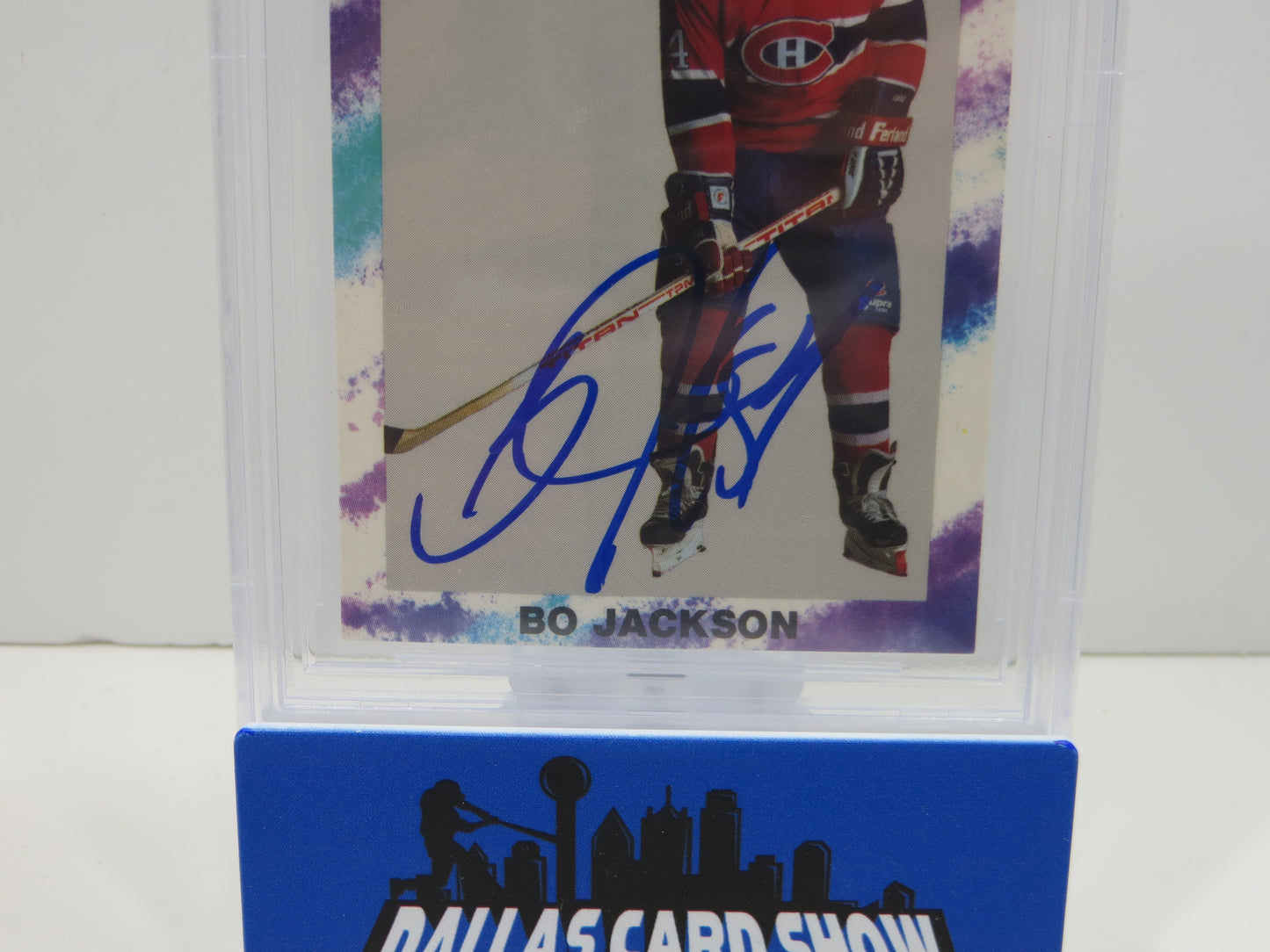 BO JACKSON SIGNED Bo Knows Hockey Canadians RAIDERS BGS BAS SLAB AUTO 10