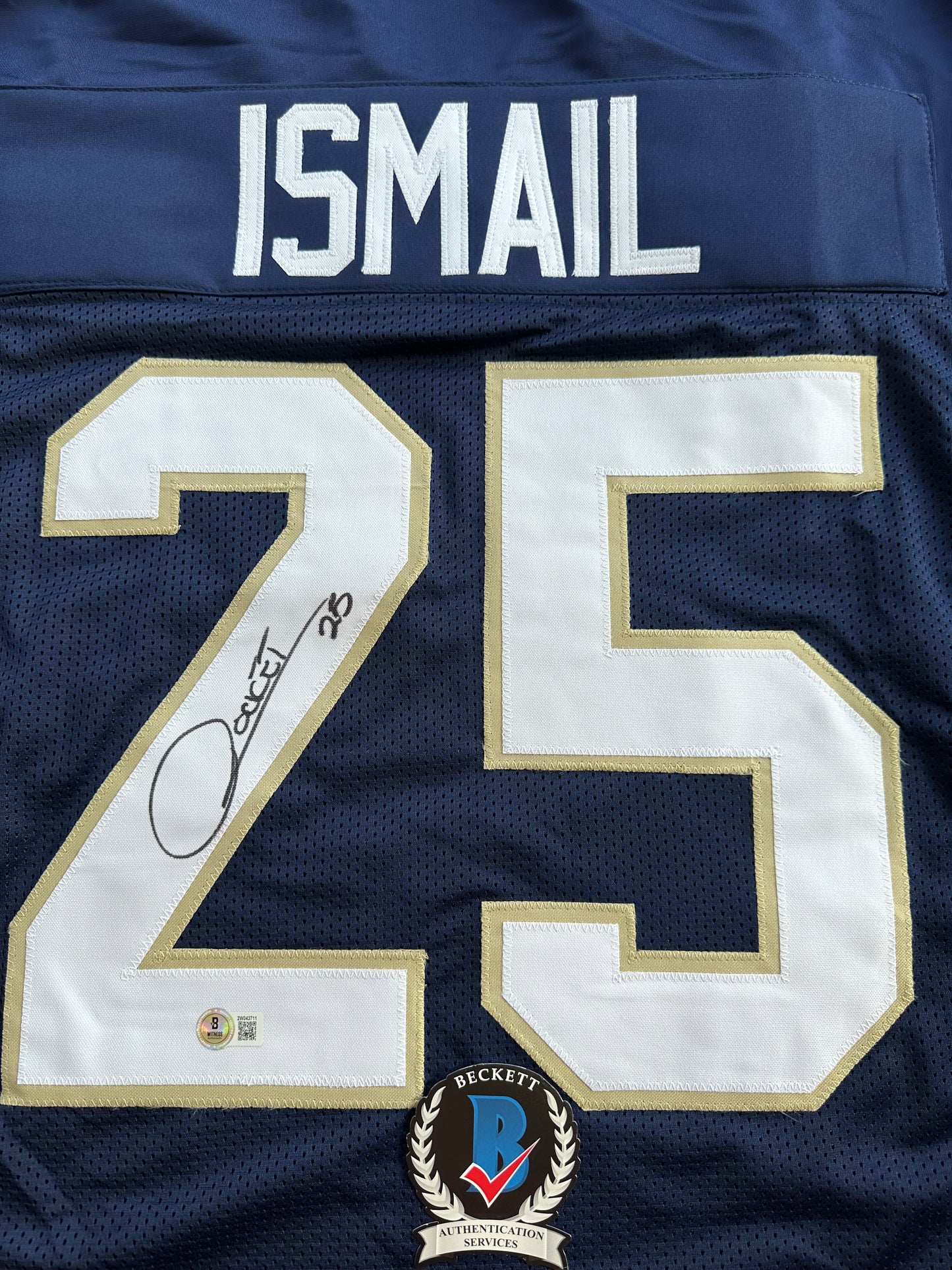 RAGHIB ROCKET ISMAIL NOTRE DAME SIGNED JERSEY Size XL COWBOYS BAS COA