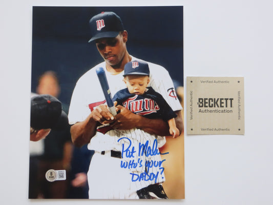 PAT PATRICK MAHOMES SR. TWINS SIGNED 8x10 PHOTO w/WHO'SYOURDADDY Chiefs BAS