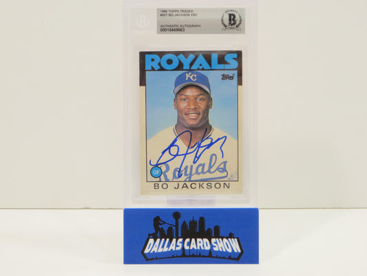 BO JACKSON SIGNED 1986 TOPPS TRADED #50T KC ROYALS BGS BAS SLAB