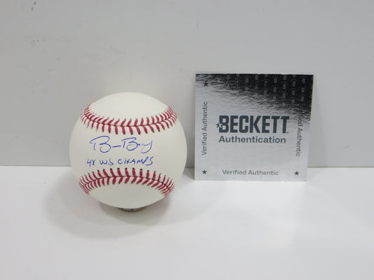 BRUCE BOCHY TEXAS RANGERS RAWLINGS 2023 WORLD SERIES BASEBALL w/INSC BAS