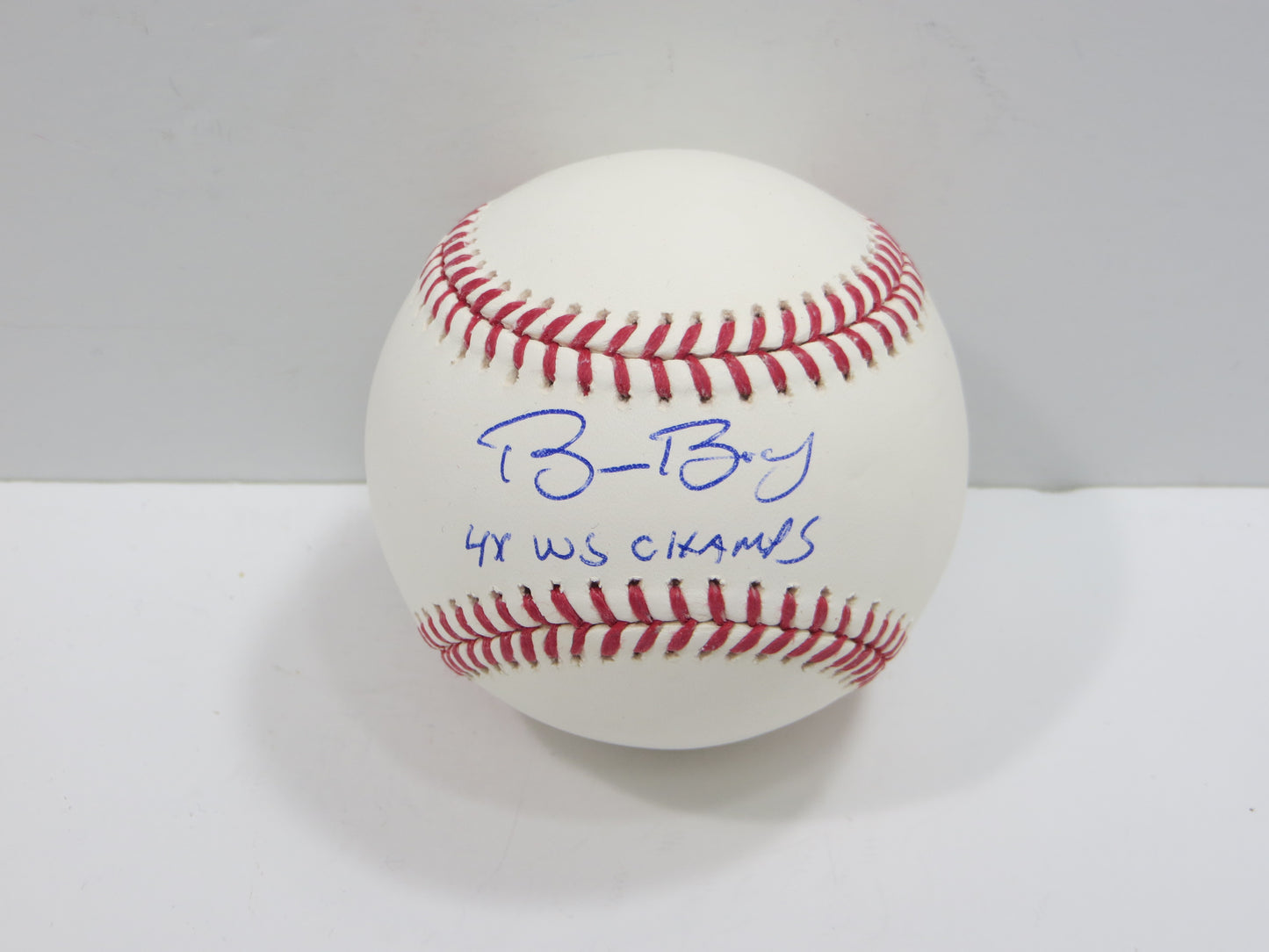 BRUCE BOCHY TEXAS RANGERS RAWLINGS 2023 WORLD SERIES BASEBALL w/INSC BAS
