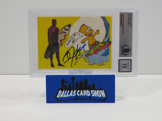 BO JACKSON SIGNED Bo and Bart Simpson Knows Surfing BGS BAS SLAB AUTO 10