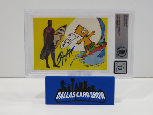 BO JACKSON SIGNED Bo and Bart Simpson Knows Surfing BGS BAS SLAB AUTO 10