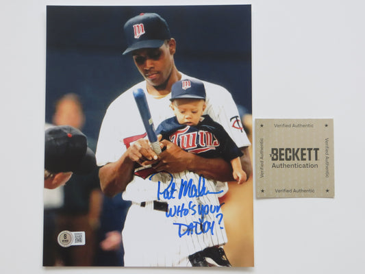 PAT PATRICK MAHOMES SR. TWINS SIGNED 8x10 PHOTO w/WHO'SYOURDADDY Chiefs BAS
