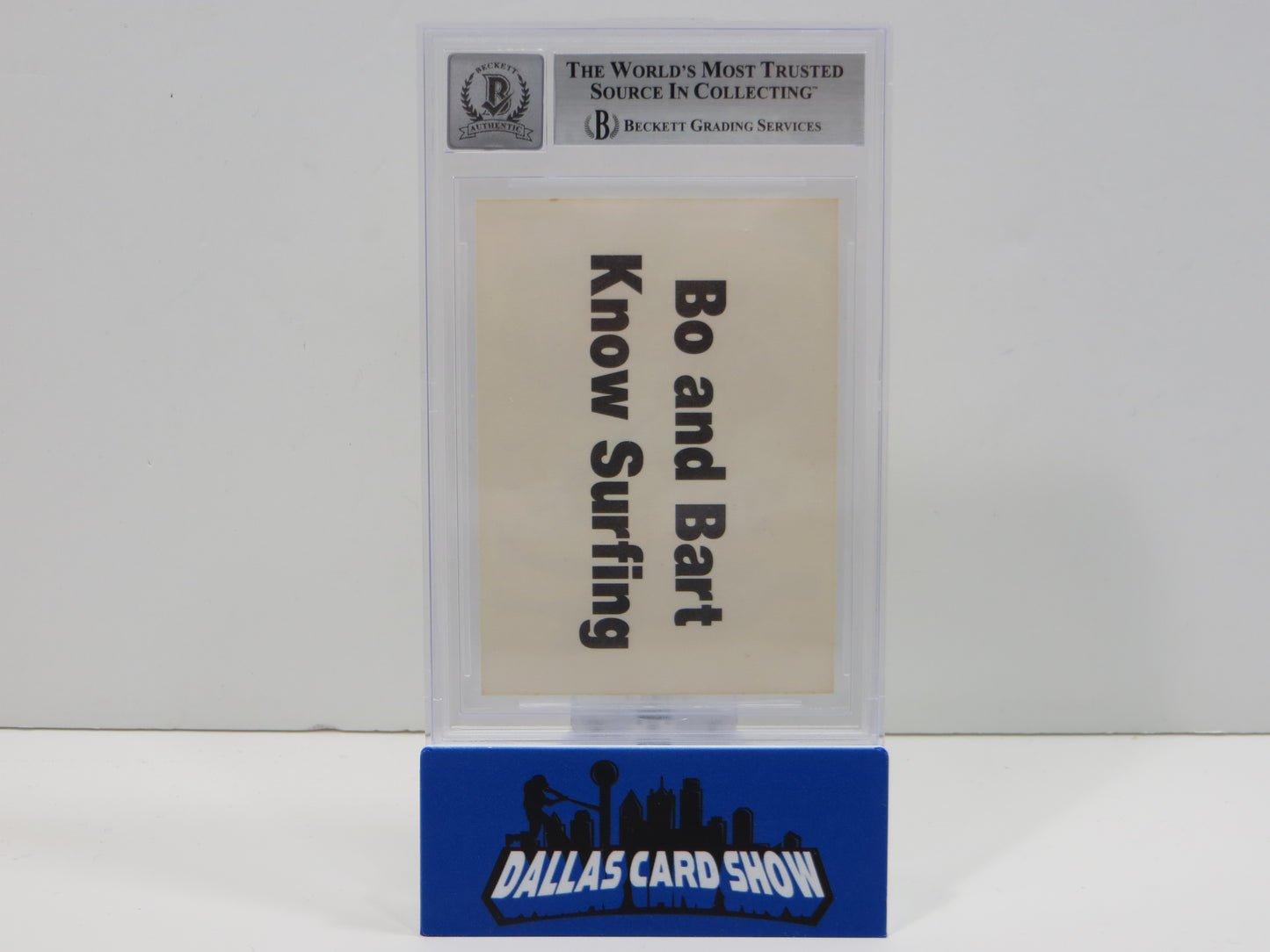 BO JACKSON SIGNED Bo and Bart Simpson Knows Surfing BGS BAS SLAB AUTO 10