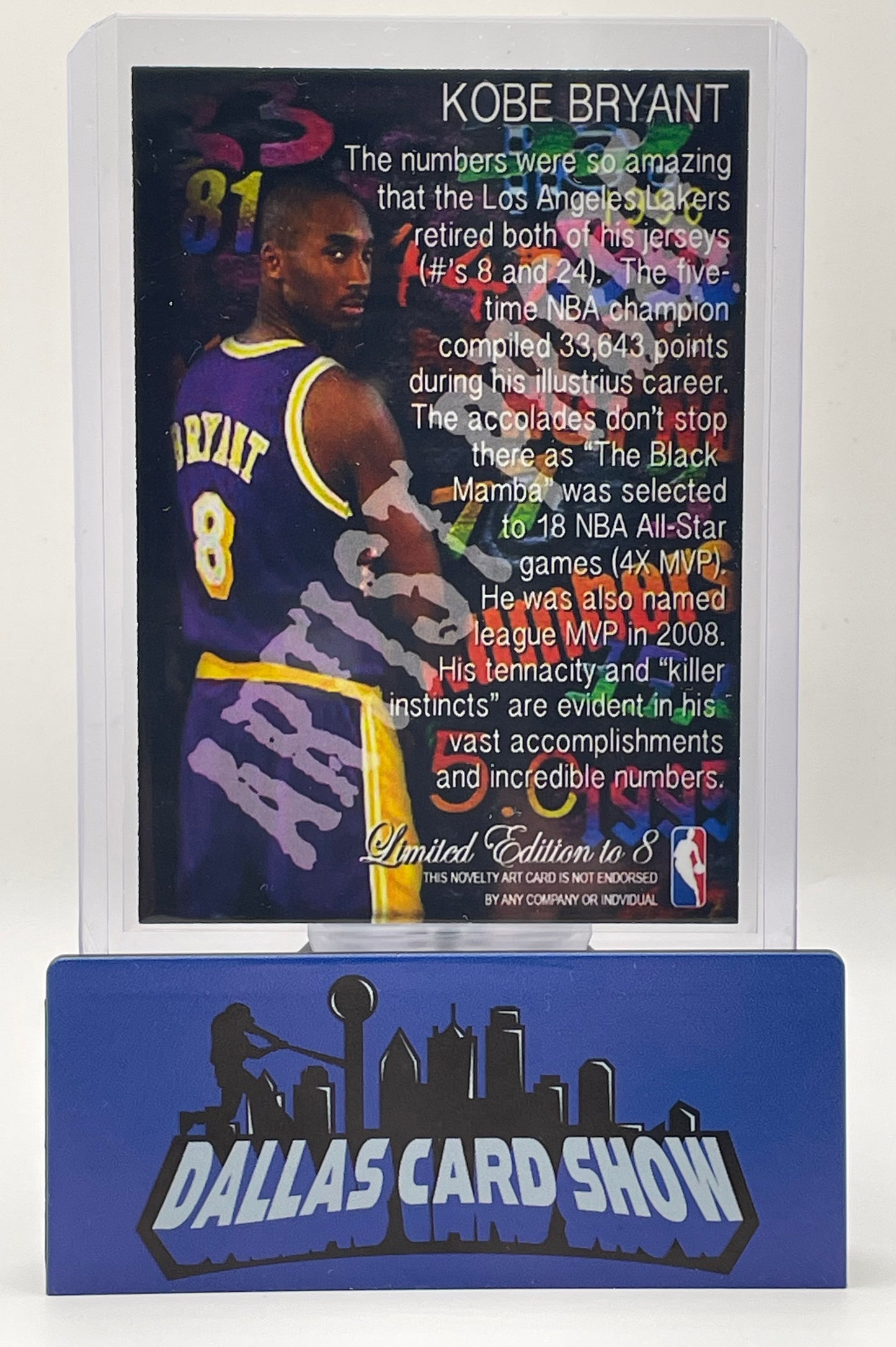 1996/97 Flair Kobe Bryant "Hot Numbers" Art Card - Lakers