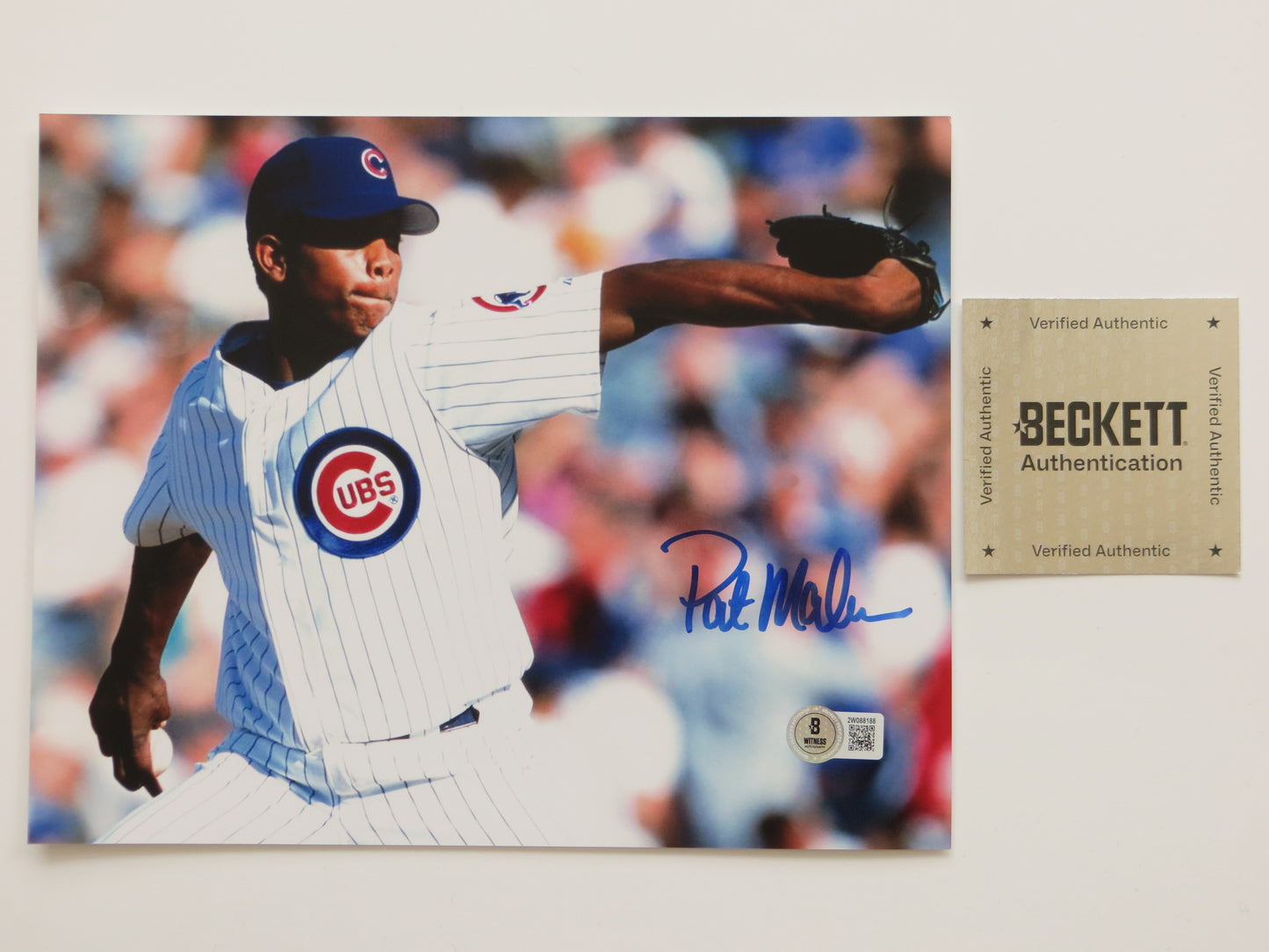 PAT PATRICK MAHOMES SR Chicago Cubs SIGNED 8x10 PHOTO BAS