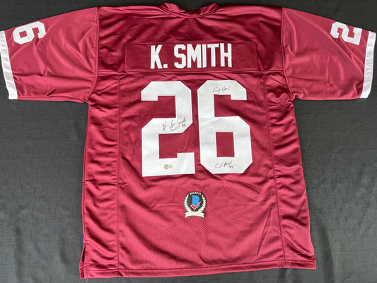 KEVIN SMITH TEXAS A&M AGGIES SIGNED JERSEY w/INSCs Dallas Cowboys 2XL BAS COA