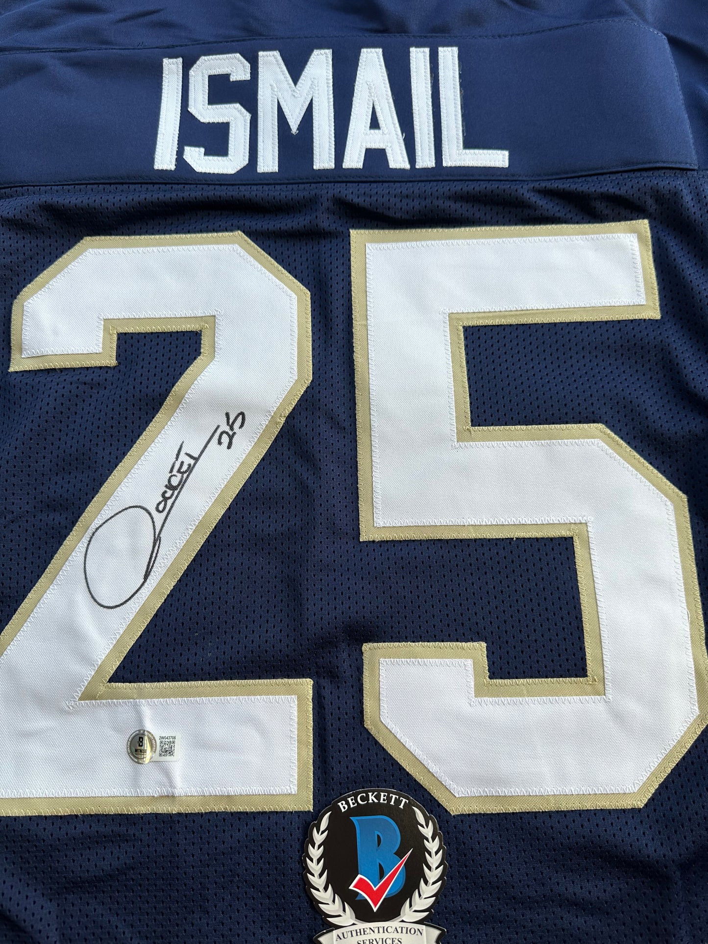 RAGHIB ROCKET ISMAIL NOTRE DAME SIGNED JERSEY Size XL COWBOYS BAS COA