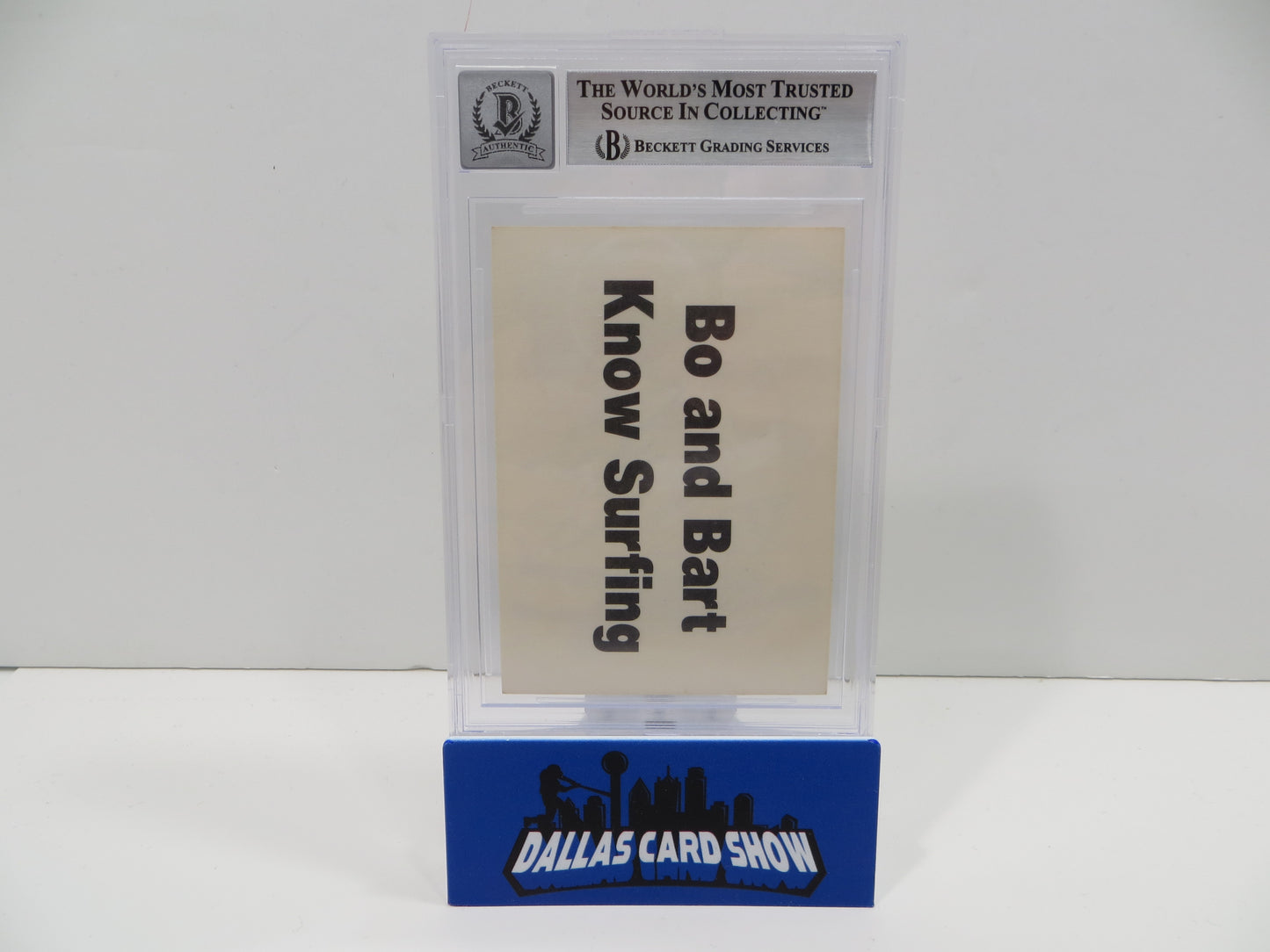 BO JACKSON SIGNED Bo and Bart Simpson Knows Surfing BGS BAS SLAB AUTO 10