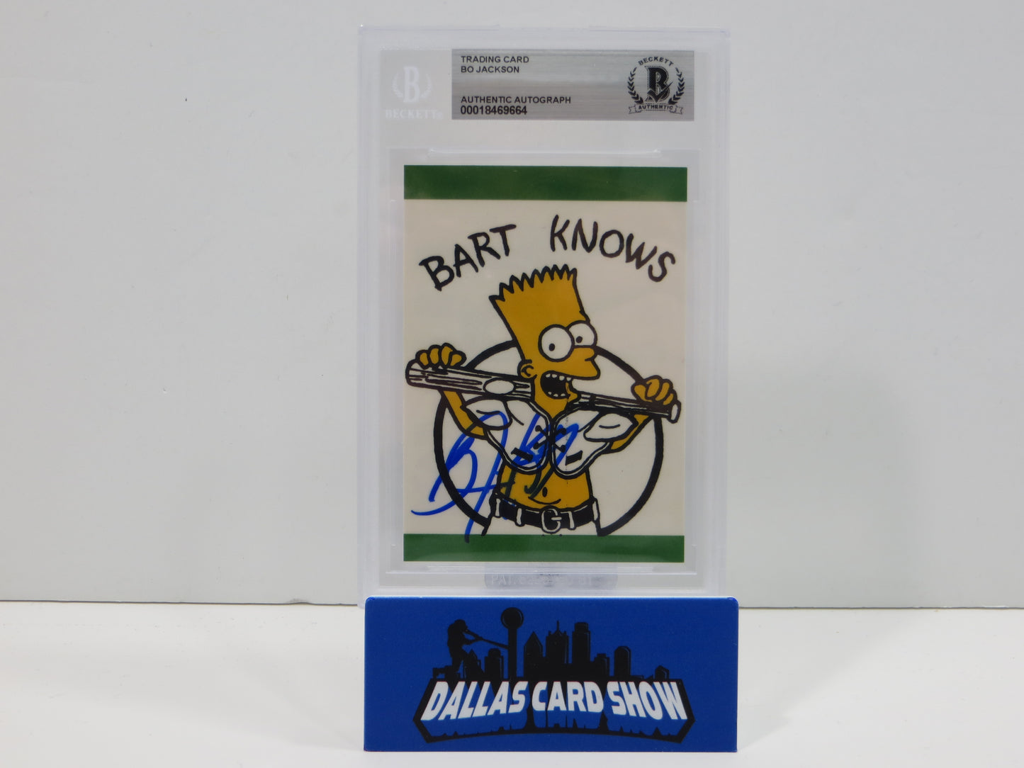 BO JACKSON SIGNED Bart Simpson Knows Bo BGS BAS SLAB Raiders Royals