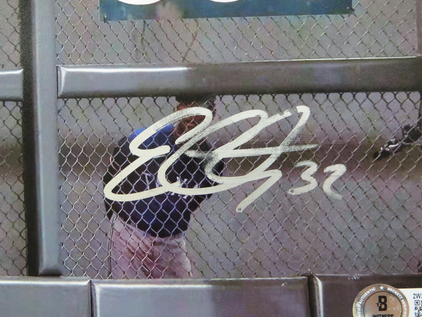 EVAN CARTER TEXAS RANGERS SIGNED 8x10 PHOTO The Catch vs Astros BAS COA