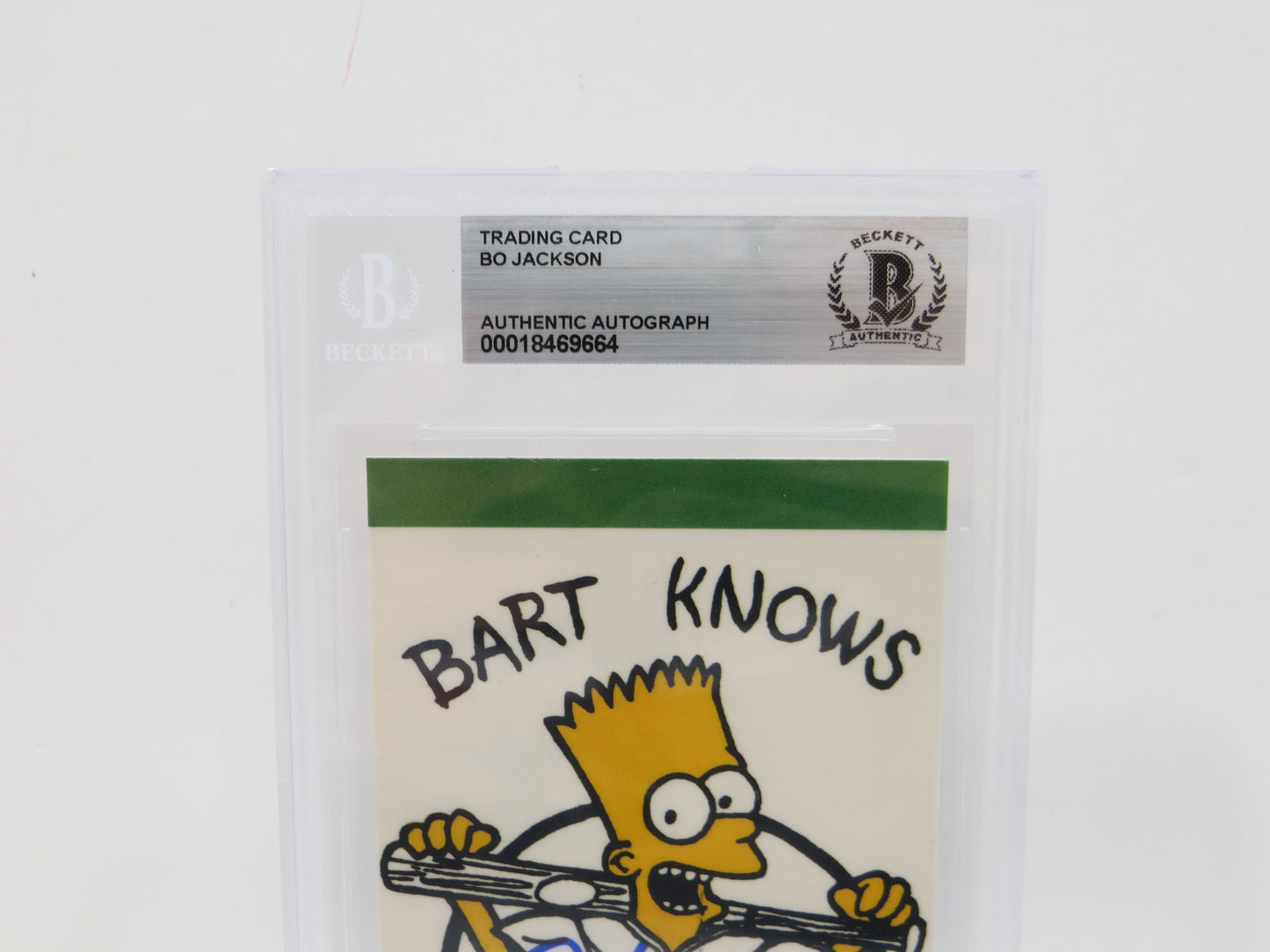 BO JACKSON SIGNED Bart Simpson Knows Bo BGS BAS SLAB Raiders Royals
