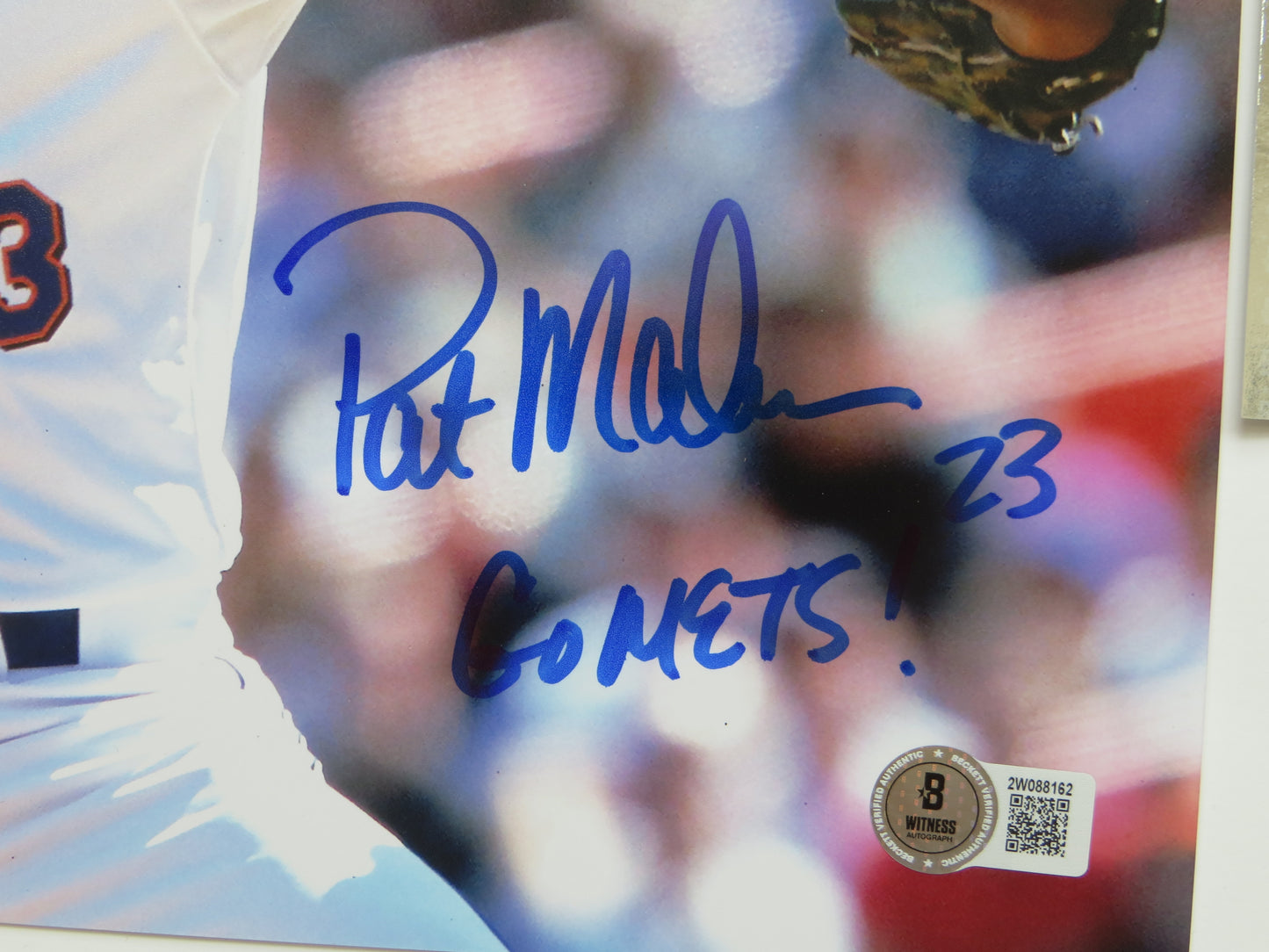 PAT PATRICK MAHOMES SR. NEW YORK METS SIGNED 8x10 PHOTO w/INSC Twins Chiefs BAS