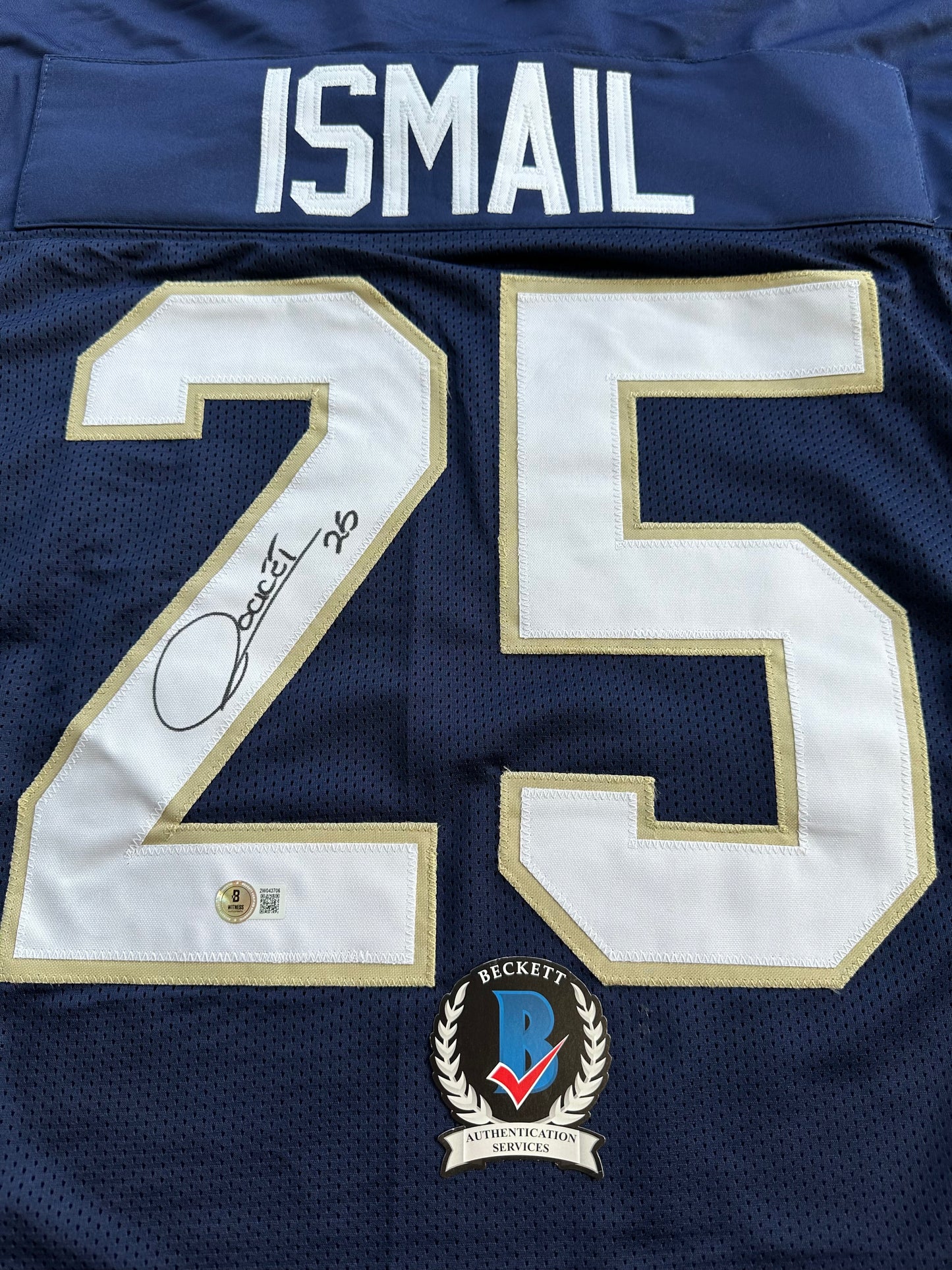 RAGHIB ROCKET ISMAIL NOTRE DAME SIGNED JERSEY Size XL COWBOYS BAS COA
