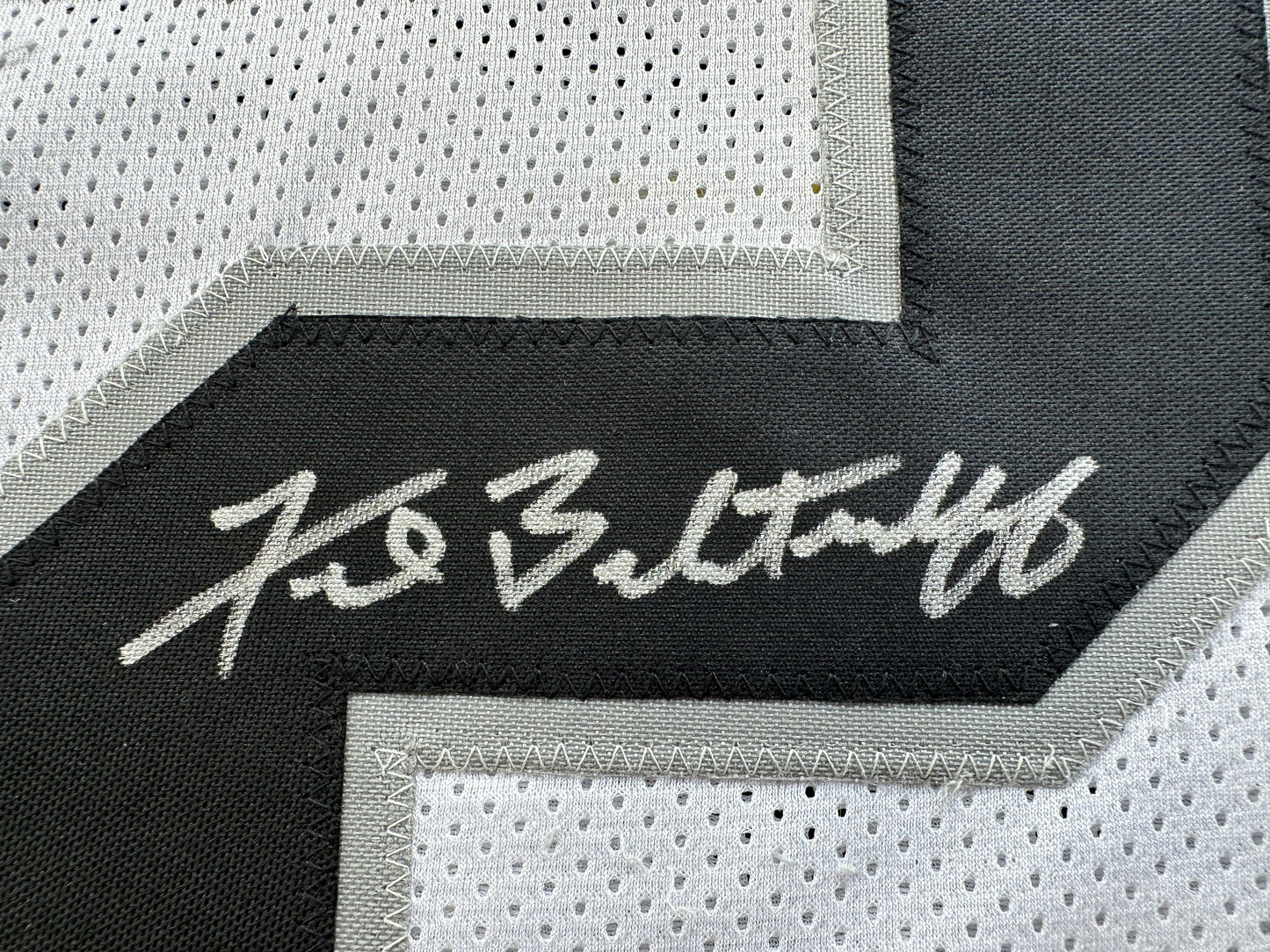 FRED BILETNIKOFF Oakland Raiders SIGNED FOOTBALL WHITE JERSEY XL FSU BAS