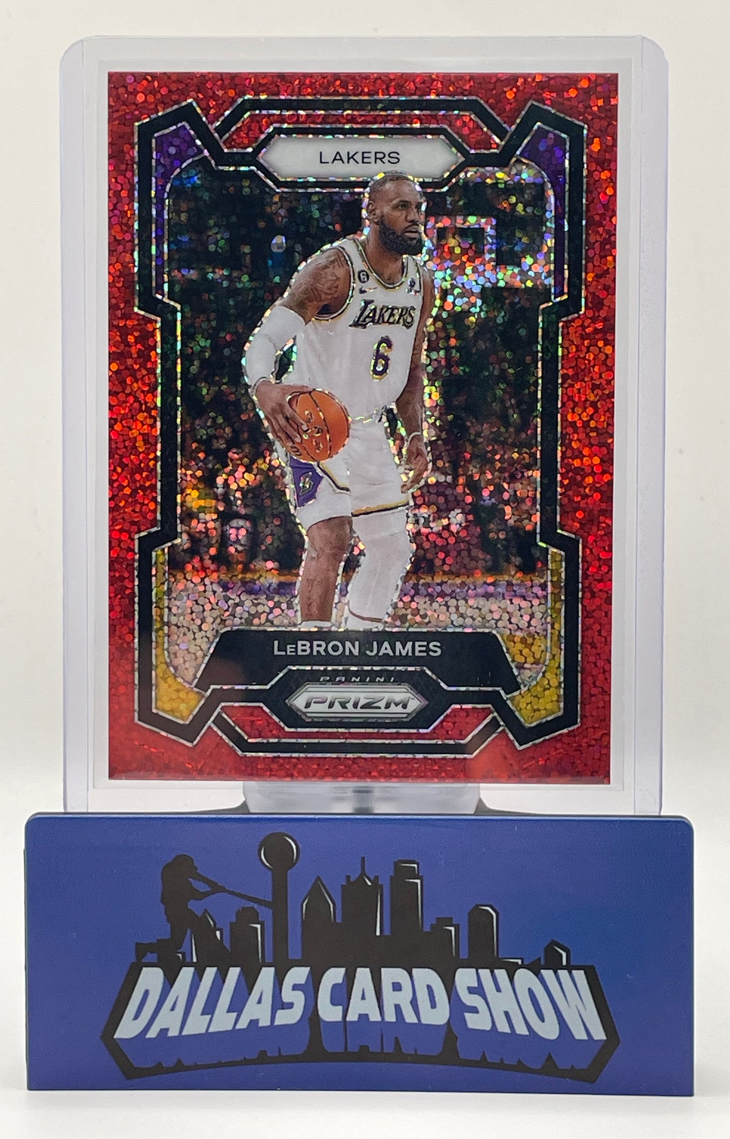 2023-24 Panini Prizm #63 Lebron James Red Sparkle