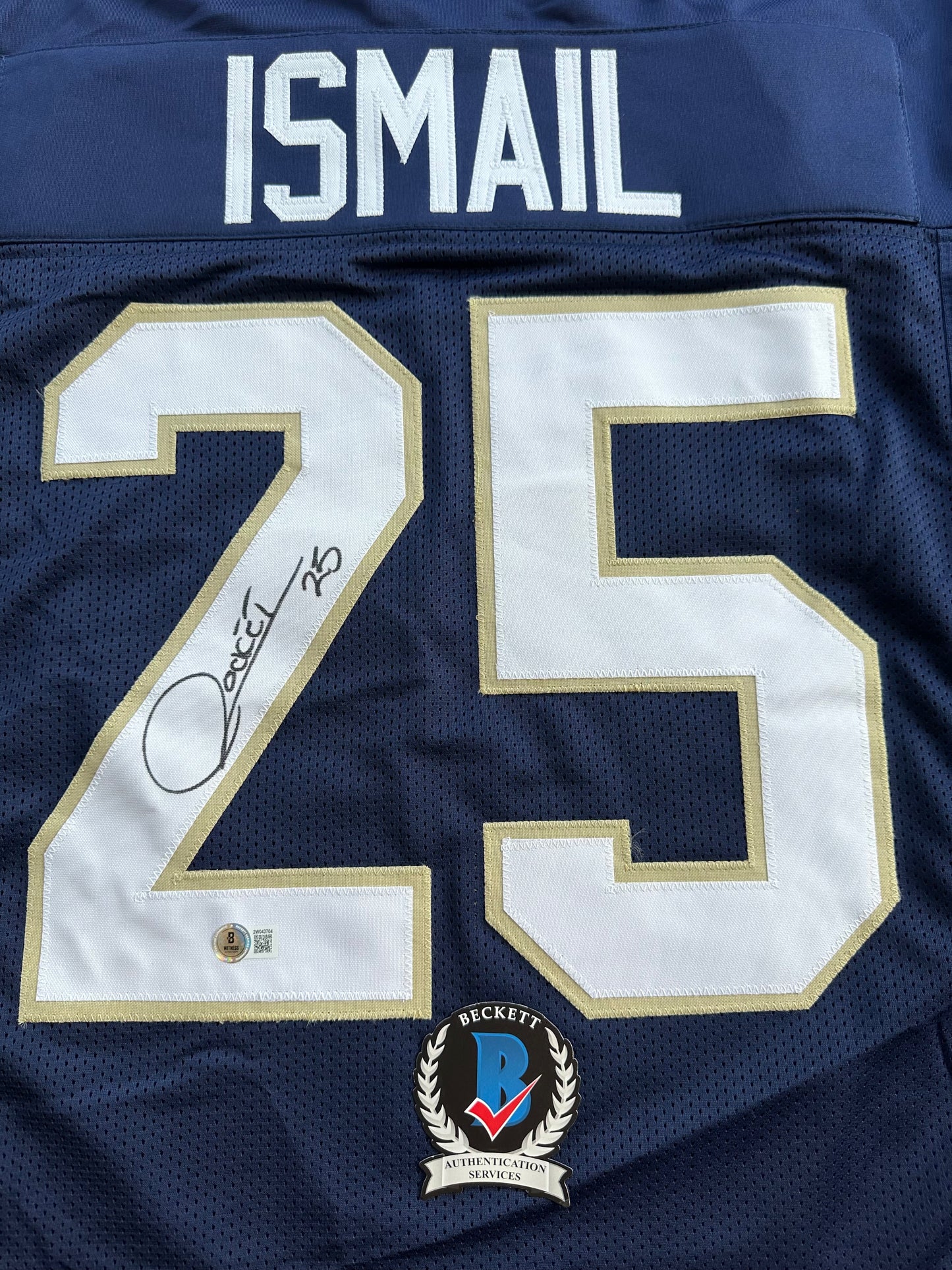 RAGHIB ROCKET ISMAIL NOTRE DAME SIGNED JERSEY Size XL COWBOYS BAS COA