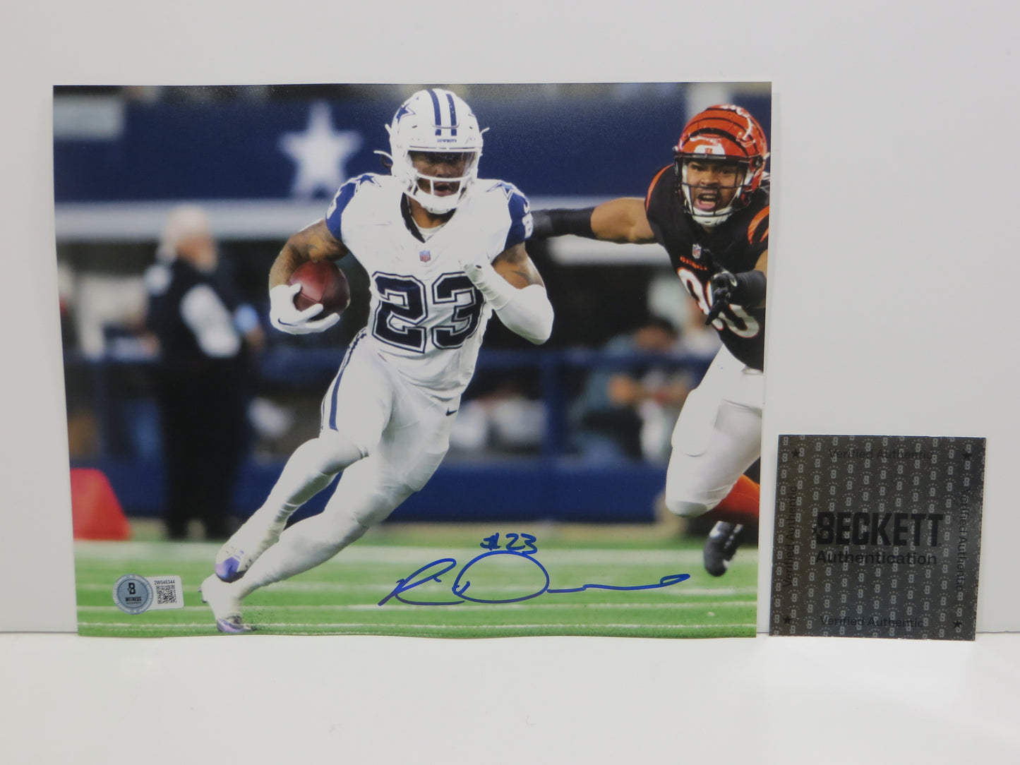 RICO DOWDLE Dallas Cowboys SIGNED 8x10 Color Rush PHOTO Gamecocks BAS COA