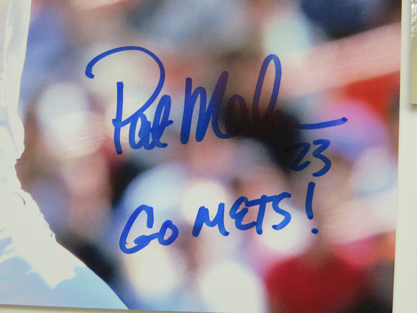 PAT PATRICK MAHOMES SR. NEW YORK METS SIGNED 8x10 PHOTO w/INSC Twins Chiefs BAS