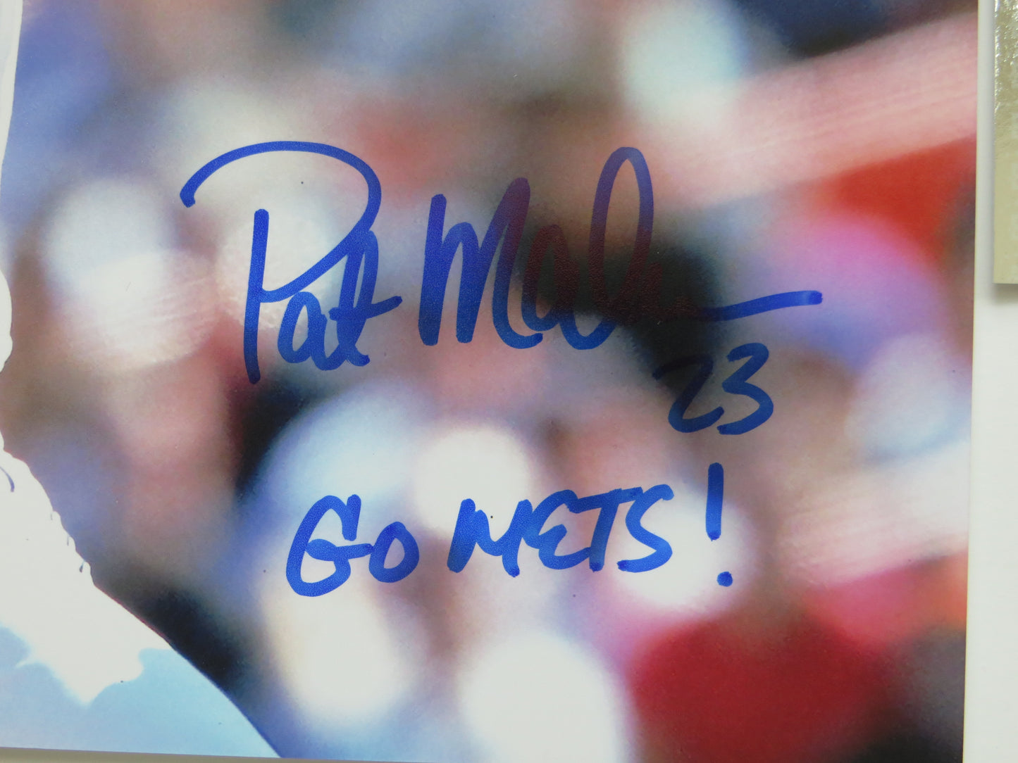 PAT PATRICK MAHOMES SR. NEW YORK METS SIGNED 8x10 PHOTO w/INSC Twins Chiefs BAS