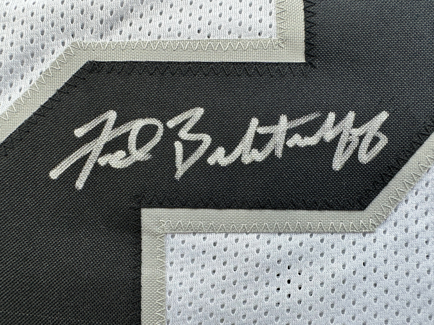 FRED BILETNIKOFF Oakland Raiders SIGNED FOOTBALL WHITE JERSEY XL FSU BAS