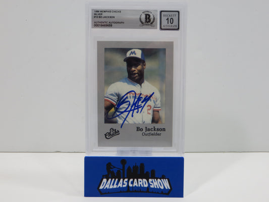 BO JACKSON SIGNED 1986 Memphis Chicks Silver #10 BGS BAS AUTO 10 ROYALS RAIDERS
