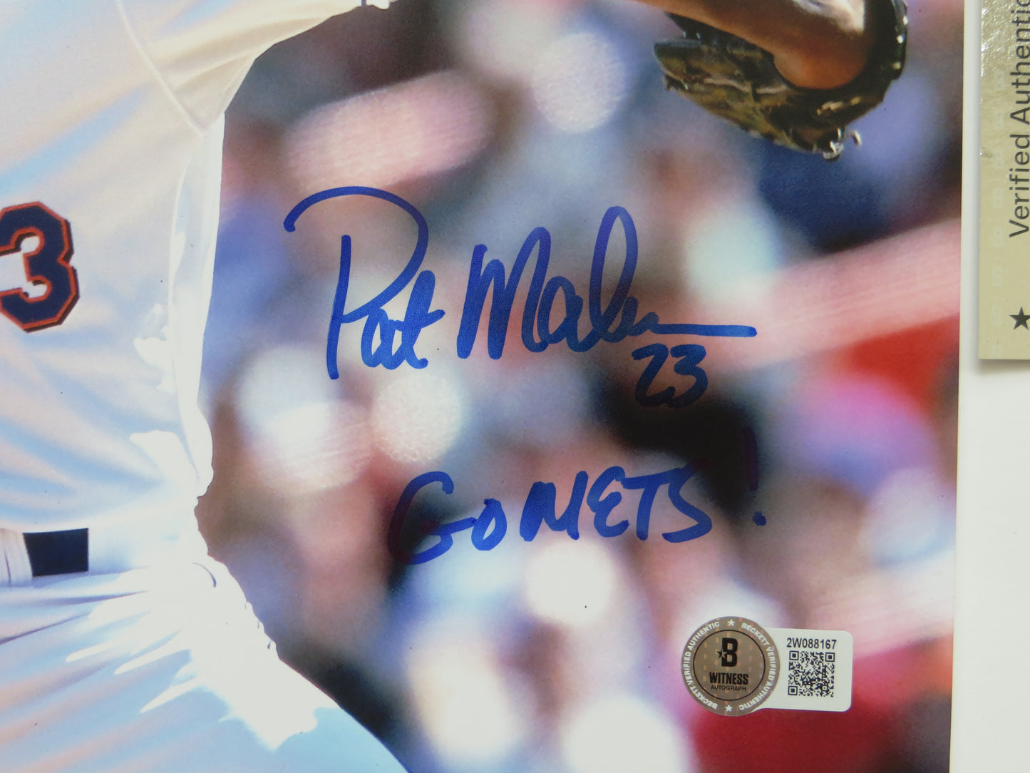 PAT PATRICK MAHOMES SR. NEW YORK METS SIGNED 8x10 PHOTO w/INSC Twins Chiefs BAS