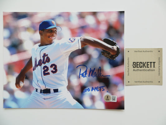 PAT PATRICK MAHOMES SR. NEW YORK METS SIGNED 8x10 PHOTO w/INSC Twins Chiefs BAS