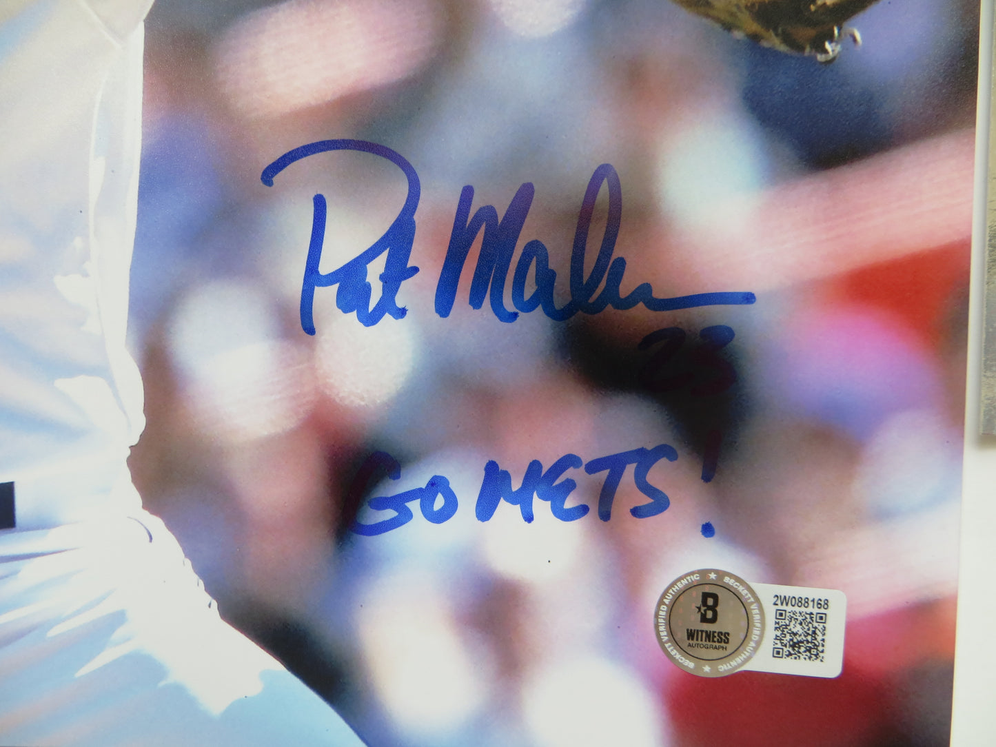 PAT PATRICK MAHOMES SR. NEW YORK METS SIGNED 8x10 PHOTO w/INSC Twins Chiefs BAS